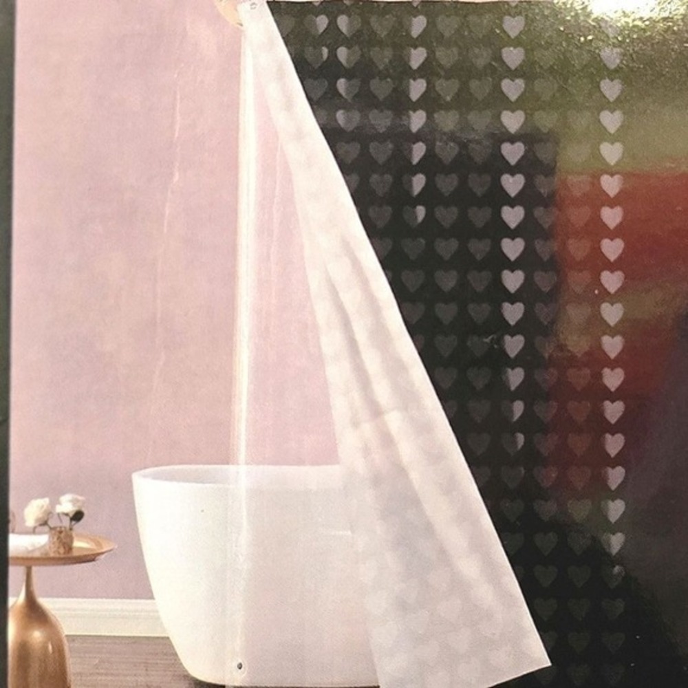Betsey Johnson Heart Embossed 14-PC Shower Curtain Set